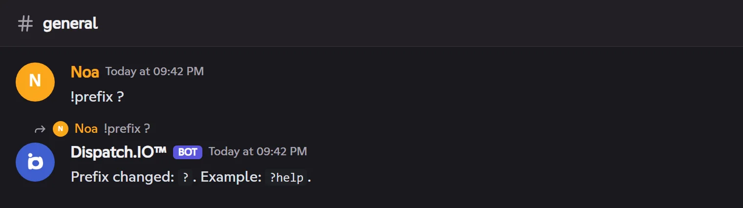 Reply to !prefix ?