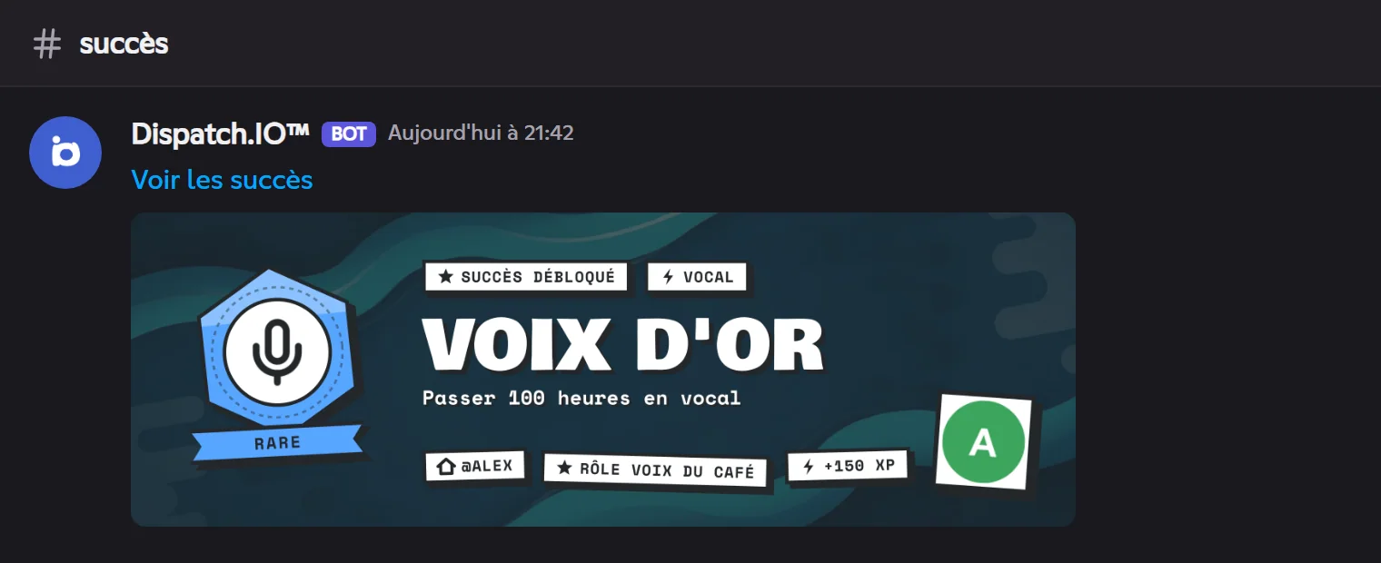 Une bannière de succès de membre. Bannière de succès « Voix d'or » d'Alex