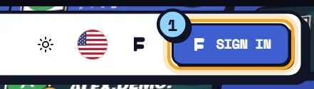 Sign in button at the top right of the site