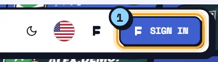 Sign in button at the top right of the site